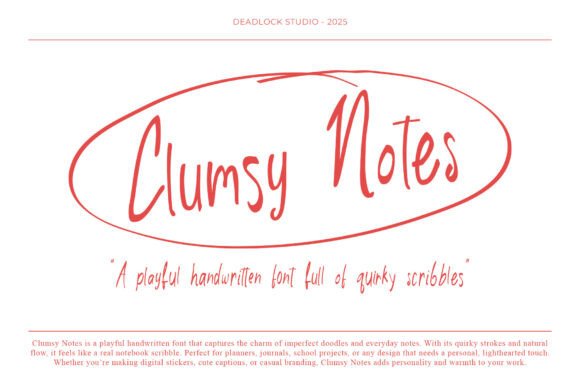 Clumsy Notes: The Handwritten Font That Feels Like a Real Notebook Scribble